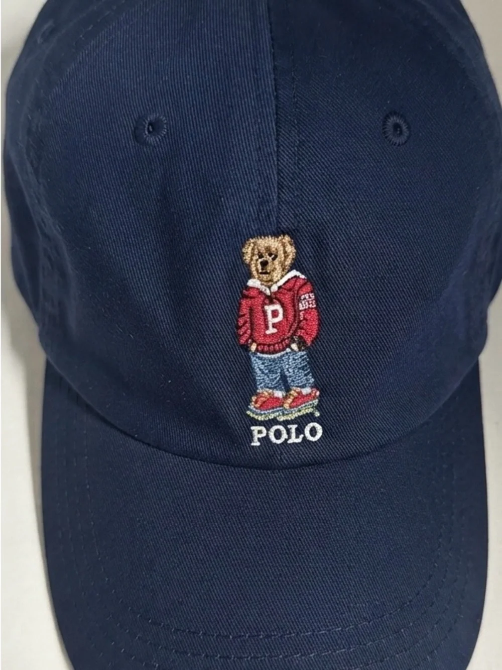 Polo by Ralph Lauren Navy Cap with Embroidered Teddy